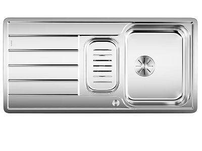 Stainless Steel Kitchen Sink with Multifunctional Drainer and Main Basin Design 3d model