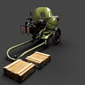 Vintage Military Tank Cannon With Large Wheels And Wooden Base Structure
