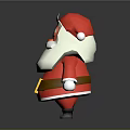 Cartoon Santa Claus Character With Red Outfit White Beard And Yellow Belt