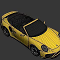Stylish Yellow Porsche Convertible Sports Car With Black Wheels And Sleek Front Design