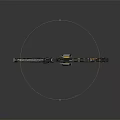 Futuristic Sci-Fi Weapon With Black And Yellow Color Detailed Design And Accessory