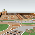 Playground Park Design With Slides Pathways Animal Sculptures Green Lawn And Activity Areas