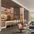 Modern reception area Sales office Negotiation area Rest area 3d model