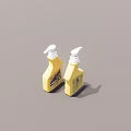 Two Yellow Pump Bottles As Practical Daily Necessities With Simple Design