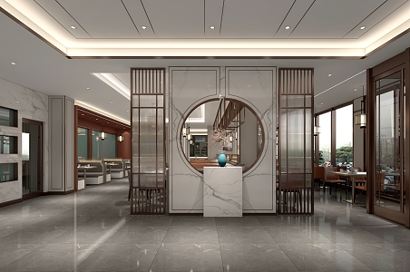 New Chinese Restaurant Taihe Hotel Lobby 3d model