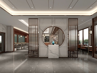 New Chinese Restaurant Taihe Hotel Lobby 3d model