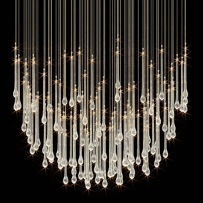 Modern chandelier water drop chandelier 3d model