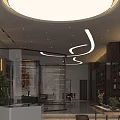 Modern Luxury Executive Office Interior With Glass Partition And Warm Illuminated Wooden Storage Cabinets