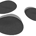 Black Textured Stone And Wood Decorative Elements For Interior Design