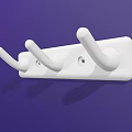 White Wall Mounted Coat Hook With Three Hooks For Home And Office Use