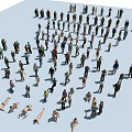 Modern multiplayer crowd multiplayer 3d model