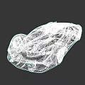 Silver Futuristic Sports Car With Geometric Body Black Roof And Red Wheels