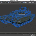 Modern Military Armored Tank With Turret Gun Barrel Tracks And Armor Plates