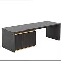 Modern Black Dining Table With Gold Accents And Storage Cabinet Design
