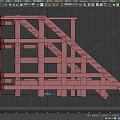 Wooden Construction Component With Elevated Platform And Staircase Structure