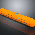 Orange Streamlined Underwater Submarine With Small Blue Windows And Smooth Surface 3d model