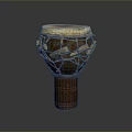 Traditional Wooden Hand Drum With Natural Skin Head And Woven Rope Decoration
