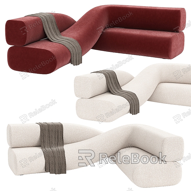 Modern Scandinavian shaped sofa model