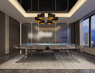 Modern Billiard Room 3d model