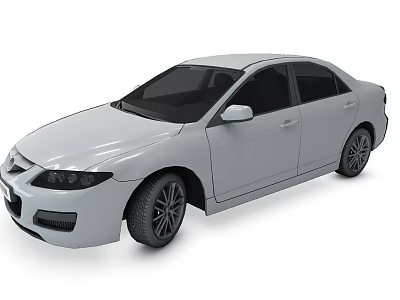 White Sedan Car With Modern Exterior Design And Black Wheels 3d model