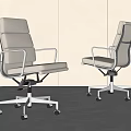 Modern Office Chair With Ergonomic Design Metal Frame And Rolling Casters