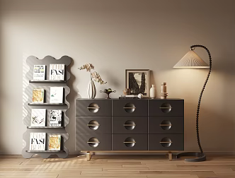 Low Cabinet Duct Cabinet Decorative Cabinet Storage Cabinet Sideboard Cabinet Bookshelf Decoration Floor Lamp 3d model