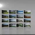 Scenic Landscape Collage Comprising Nature Urban Views Trees Rivers and City Skylines