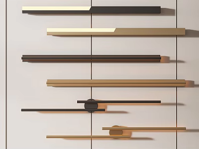 Minimalist Modern Wall Sconces With Gold Black Linear Sleek Design And Various Styles 3d model