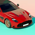 Red Sports Car With Sleek Design Black Roof And Alloy Wheels