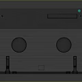 Retro Gray VHS Video Cassette Equipment With Two Circular Reels And Plastic Casing