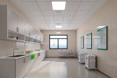 Modern Hospital Disposal Room 3d model