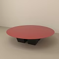 Modern Red Coffee Table With Sleek Black Base And Minimalist Design 3d model