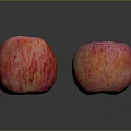 Fresh Ripe Red And Yellow Apples On Black Surface With Reflections