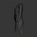 Stylish Black V Neck Long Sleeve Wrap Dress With Ruched Waist And Soft Fabric