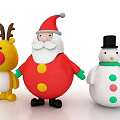 Cute Christmas Themed Decorative Ornament Set With Reindeer Santa Claus And Snowman For Holiday Decoration