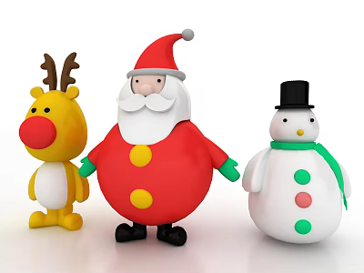 Modern ornaments Christmas cartoon image 3d model