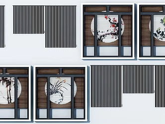 new chinese style window bamboo window 3d model