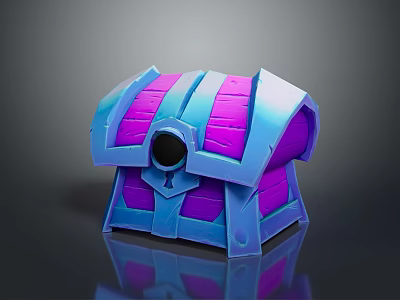 Blue Purple Striped Commercial Equipment With Round Keyhole And Reflective Surface Design 3d model