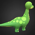 Cute Cartoon Style Reptile 3D Model With Green Body Yellow Belly And Big Eyes