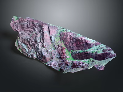 Natural Wooden Stone Raw Block With Purple Green Hues And Rough Natural Texture 3d model