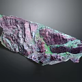 Natural Wooden Stone Raw Block With Purple Green Hues And Rough Natural Texture