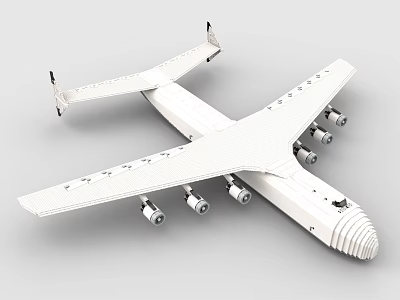 Building Blocks Airplane Model With Detailed Wings Multiple Engines And Fuselage Structure 3d model