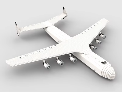 Building Blocks Airplane Model With Detailed Wings Multiple Engines And Fuselage Structure 3d model