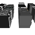 Various Kitchen Appliances Collection Featuring Modern Stainless Steel Stoves And Ovens