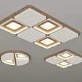 Quiet ancient style bedroom ceiling lamp wood grain ceiling lamp retro ceiling lamp net red ceiling lamp 3d model