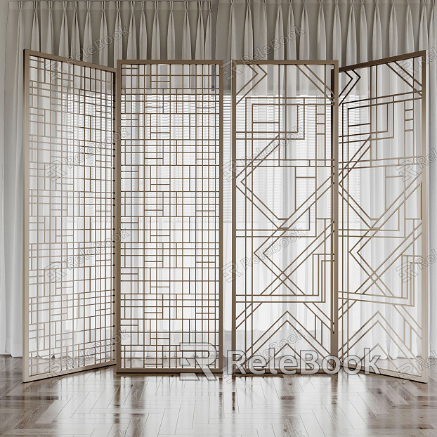 Modern partition metal screen partition model