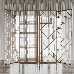 Modern partition metal screen partition 3d model