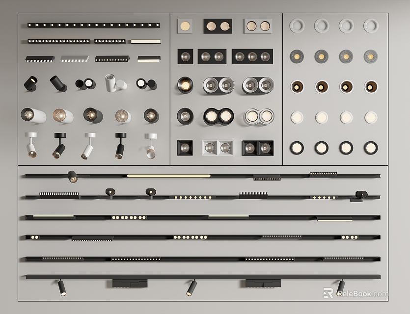 Downlights and Spotlights Multiple Styles Modern Design Decorative Lighting Fixtures for Home Interior Decoration 3d model 