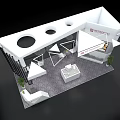 Modern METROPROPY Exhibition Booth Design Featuring Display Screen Hanging Lights And Furniture