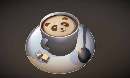 Modern coffee a cup of coffee 3d model